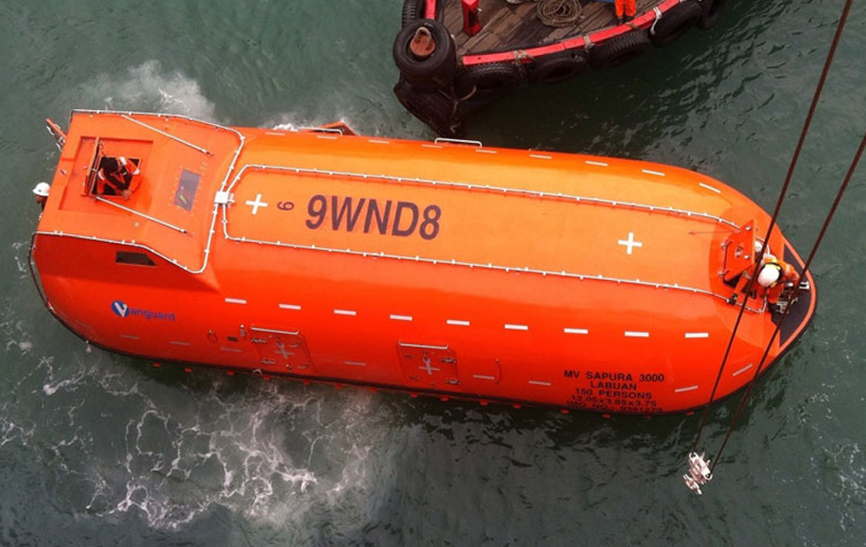 Vanguard Composite Engineering Pte Ltd., Totally Enclosed Lifeboat, Lifeboat, Davit 